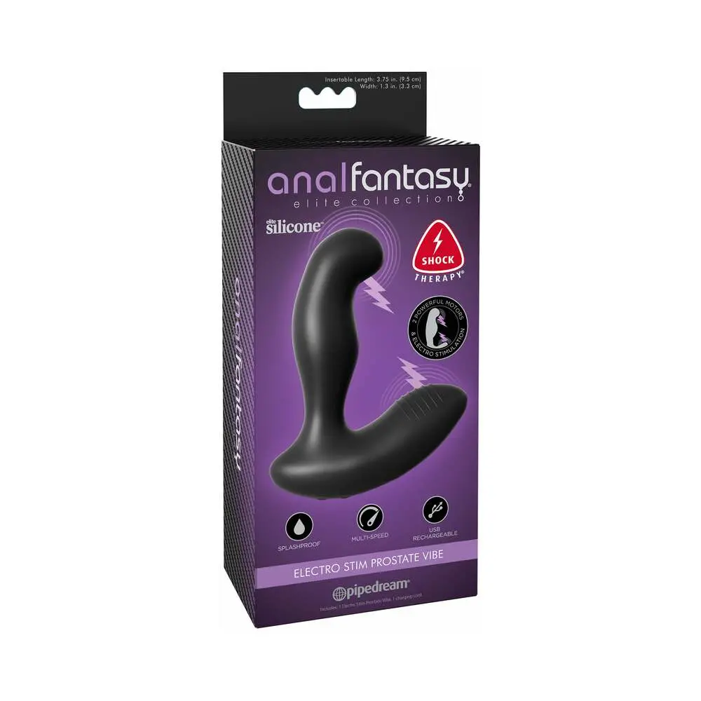 Pipedream Anal Fantasy Elite Collection Electro Stim Prostate Vibe Black 1