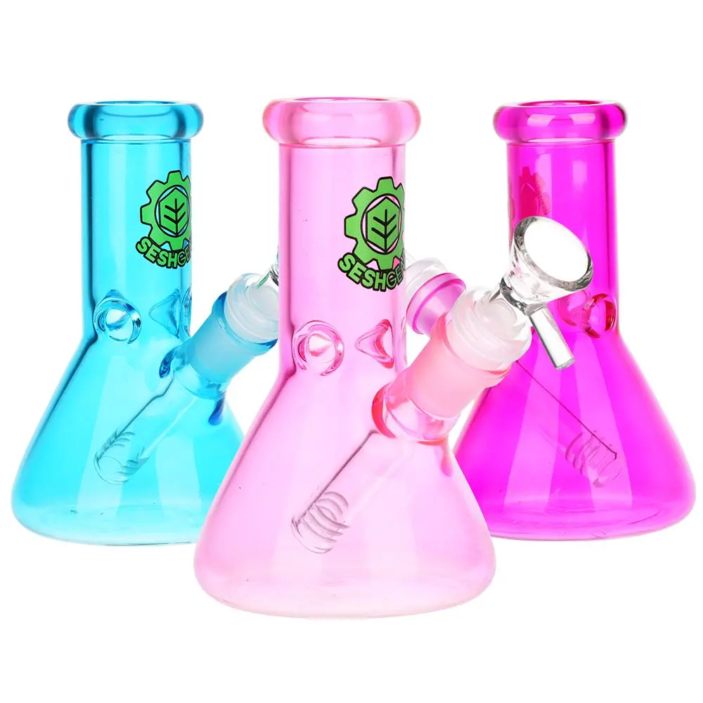 Seshgear Shorty Beaker Color Glass Water Pipe | 5.75" | 14Mm F 1