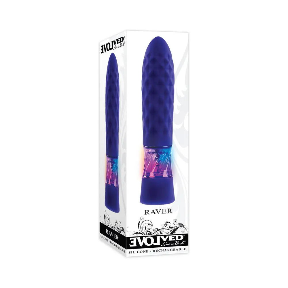 Evolved Raver Light-Up Rechargeable Silicone Bullet Vibrator Purple 1