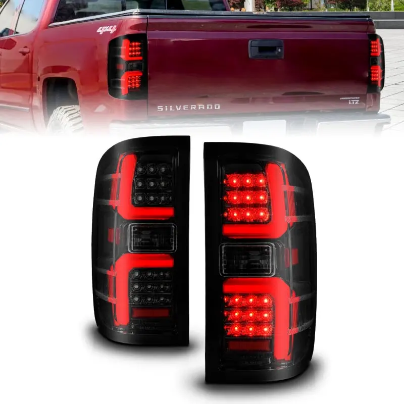 Anzo 15-19 Chevrolet Silverado 2500 Hd/3500 Hd Led Taillight W/ Sequential Black Housing/Smoke Lens 2
