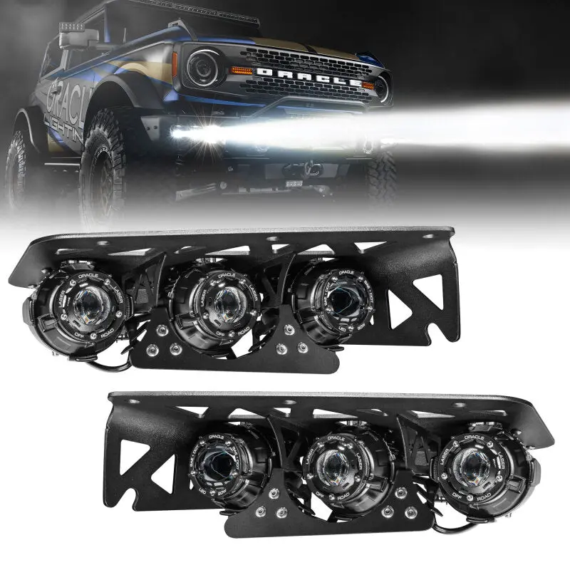 Oracle Lighting 21-24 Ford Bronco Off Road Laser And Led Fog Light Kit For Steel Bumper See Warranty 1