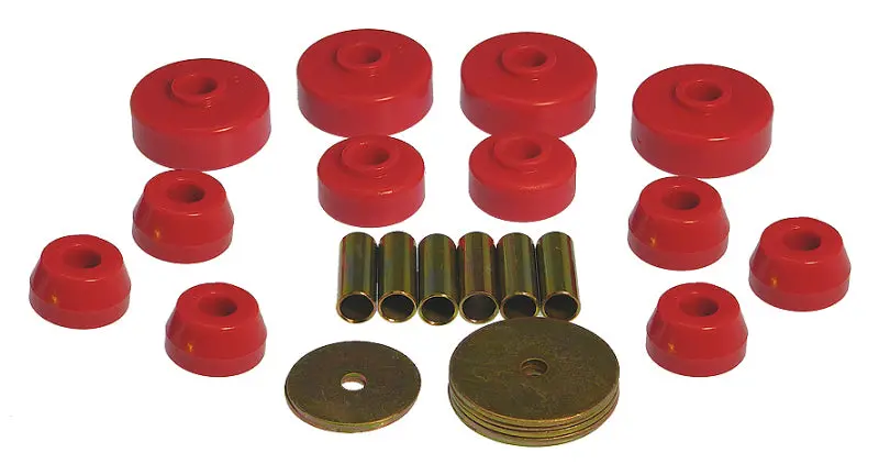 Prothane 79-88 Toyota Truck 4Wd Body Mount Kit - Red 1