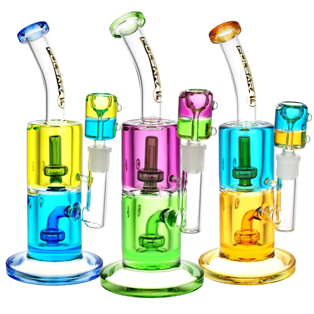 Pulsar Bicolor Glycerin Chugger Water Pipe | 9.75" | 14Mm F 1
