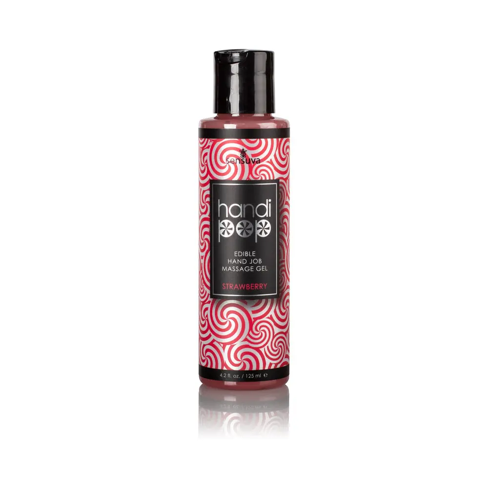 Sensuva Handipop Edible Massage Gel Strawberry 4.2 Oz. 1