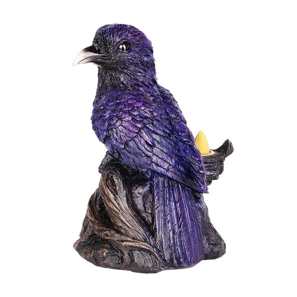Quoth The Raven Back Flow Polyresin Incense Burner - 6.75" X 5.25" 1