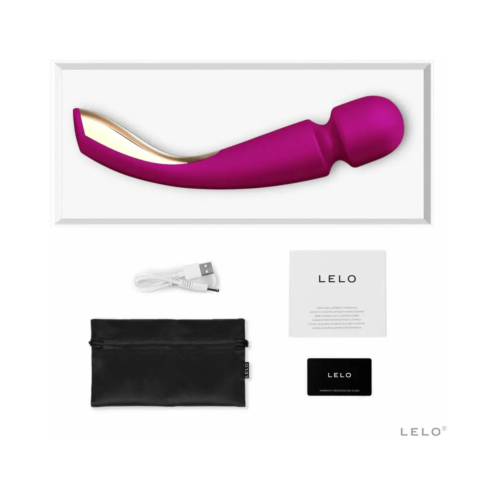 Lelo Smart Wand 2 Large Rechargeable Wand Vibrator Deep Rose 1