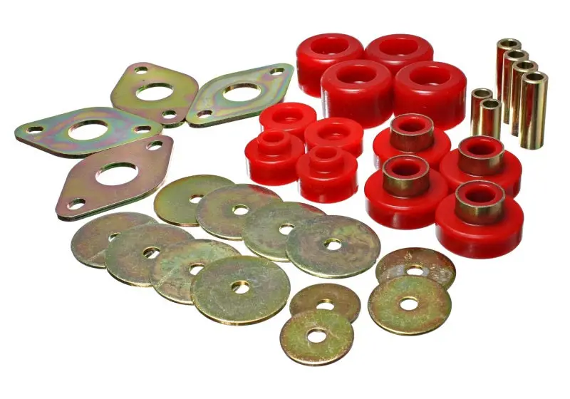 Energy Suspension Body Mount Set-Reg Access & Dbl Cab - Red 1