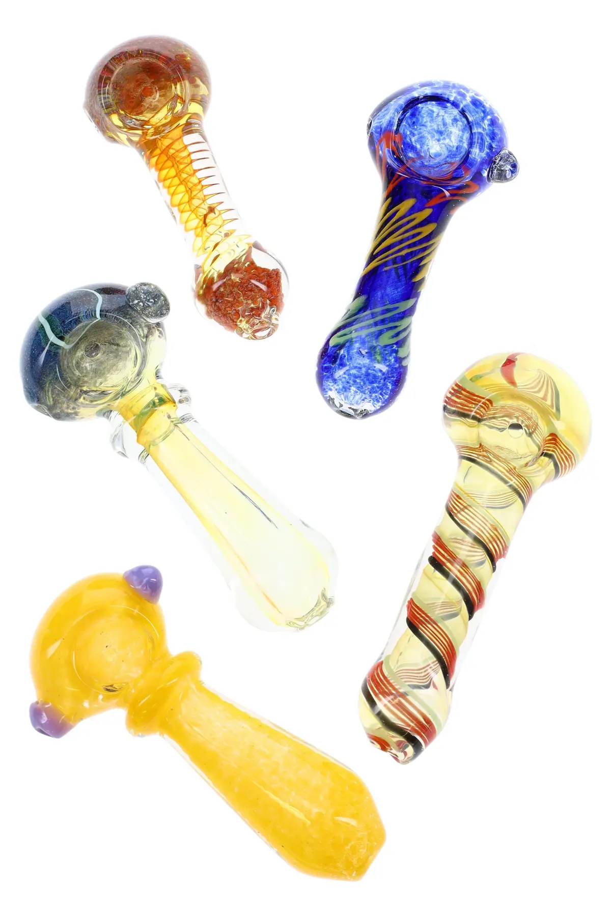 Colorful Glass Spoon Pipe “Grab Bag” – 4″–4.5″ – Assorted 1