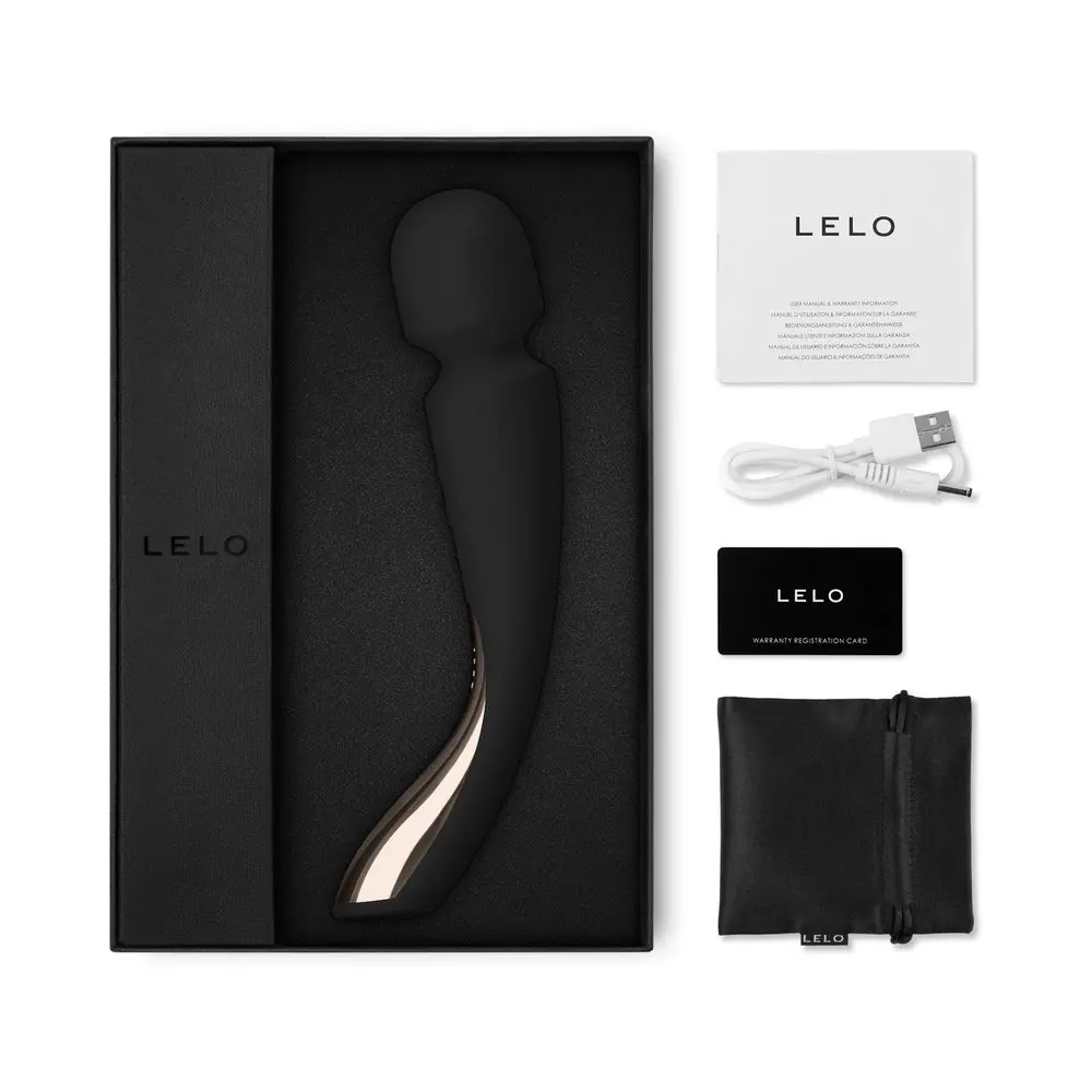 Lelo Smart Wand 2 Medium Rechargeable Wand Vibrator Black 1
