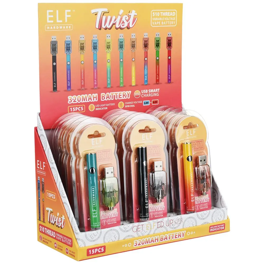 Elf Hardware Twist 510 Cart Vape Battery - 320Mah / 15Ct 1