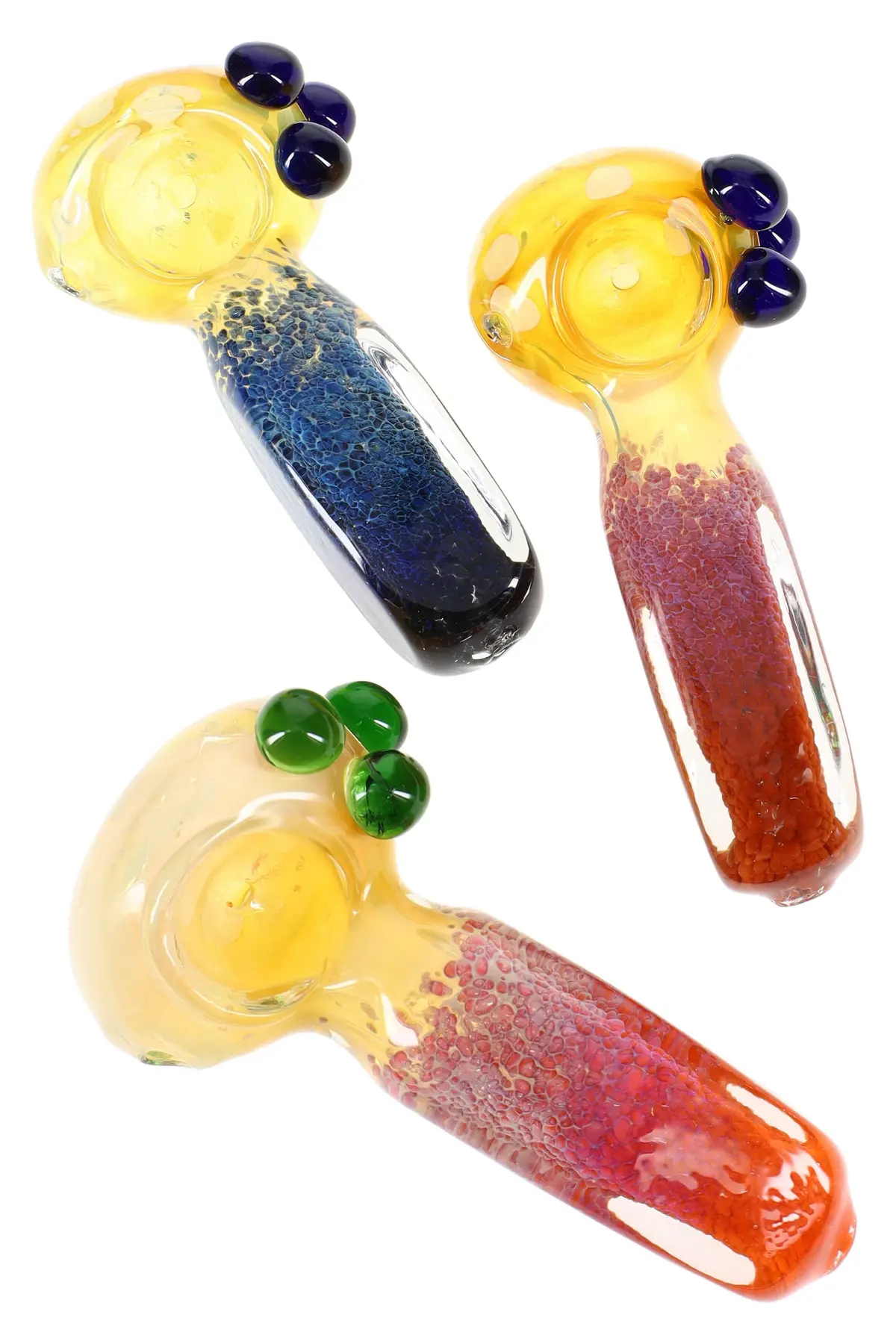 Color-Changing Fumed Frit Square Glass Spoon “Bubble Top” – 5″ – Assorted Colors 1
