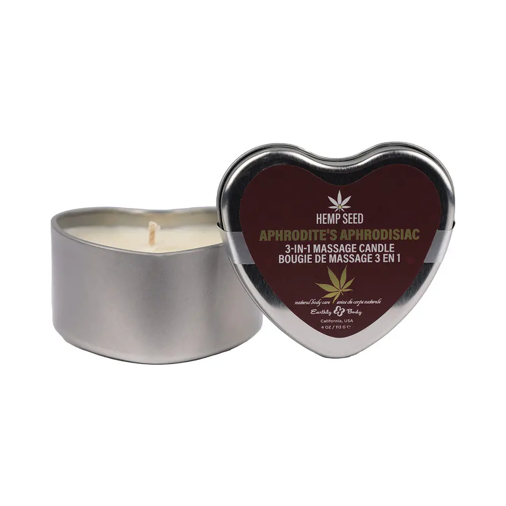 Earthly Body Hemp Seed 3-In-1 Valentines Day Candle Aphrodite's Aphrodisiac 4 Oz. 1