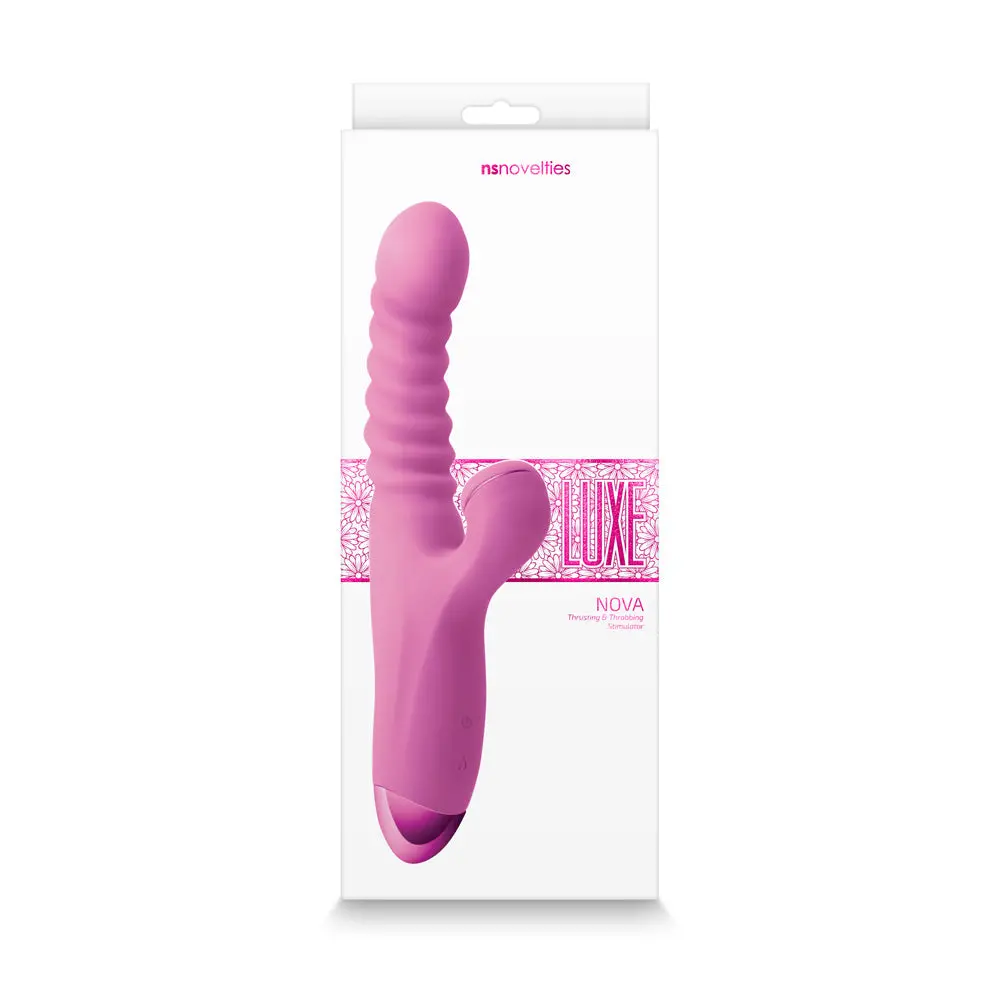 Luxe Nova Rechargeable Thrusting & Throbbing Stimulator Pink 1