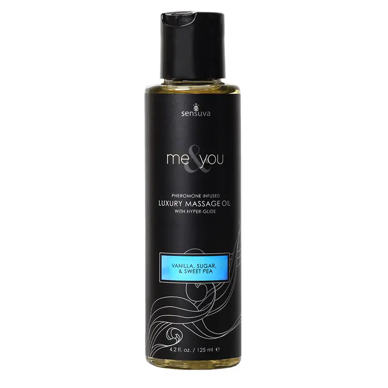 Sensuva Me & You Pheromone-Infused Luxury Massage Oil Vanilla, Sugar, And Sweet Pea 4.2 Oz. 1