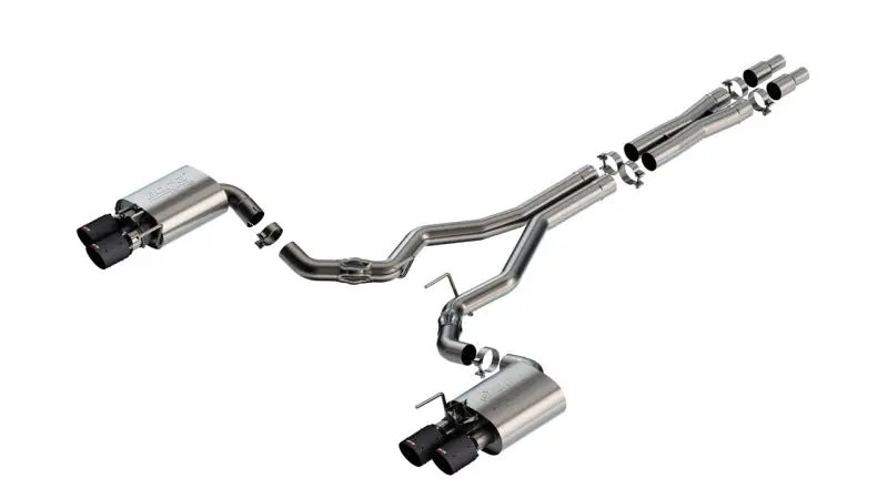 Borla 2024 Ford Mustang Gt 5.0L V8 W/ Active Exhaust Atak Cat-Back Exhaust System - Carbon Fiber 1