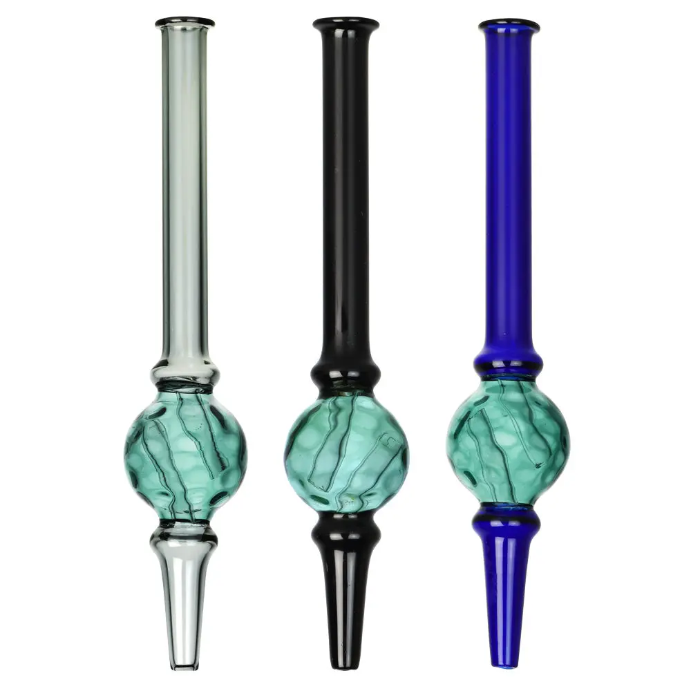 Dimple Diffusion Chamber Glass Dab Straw - 6.5"/Colors Vary 1