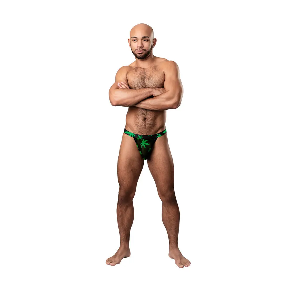 Male Power Hazy Dayz Micro Thong Pot Leaf S/M 1