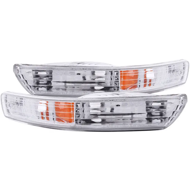 Anzo 1998-2001 Acura Integra Euro Parking Lights Chrome W/ Amber Reflector 1