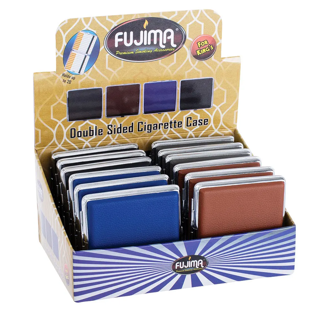 Fujima Faux Leather Cigarette Case - King Size/ 12Pc 1