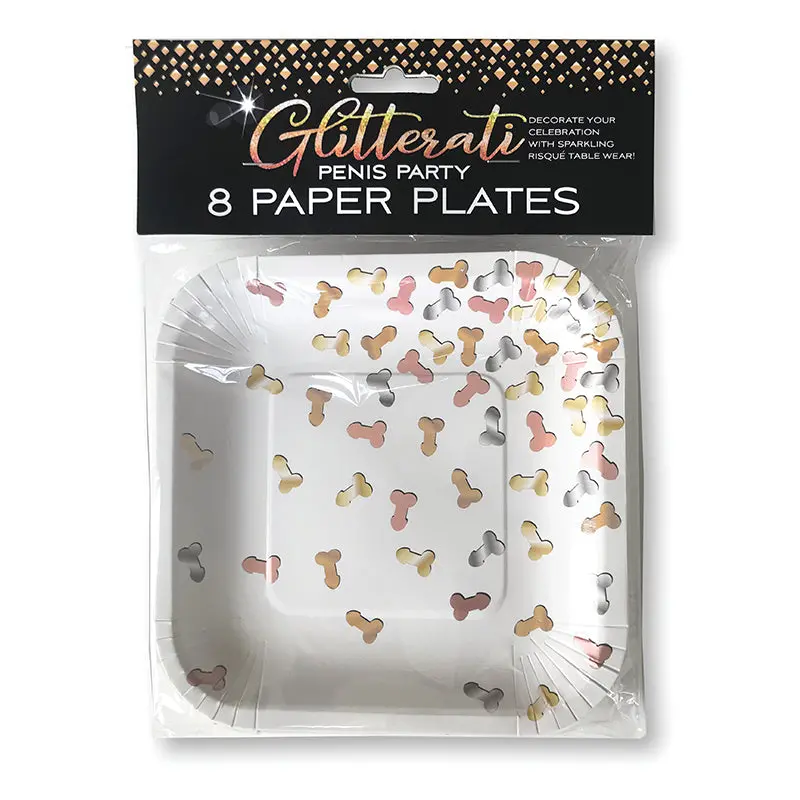 Glitterati Penis Party Paper Plates 8-Pack 1
