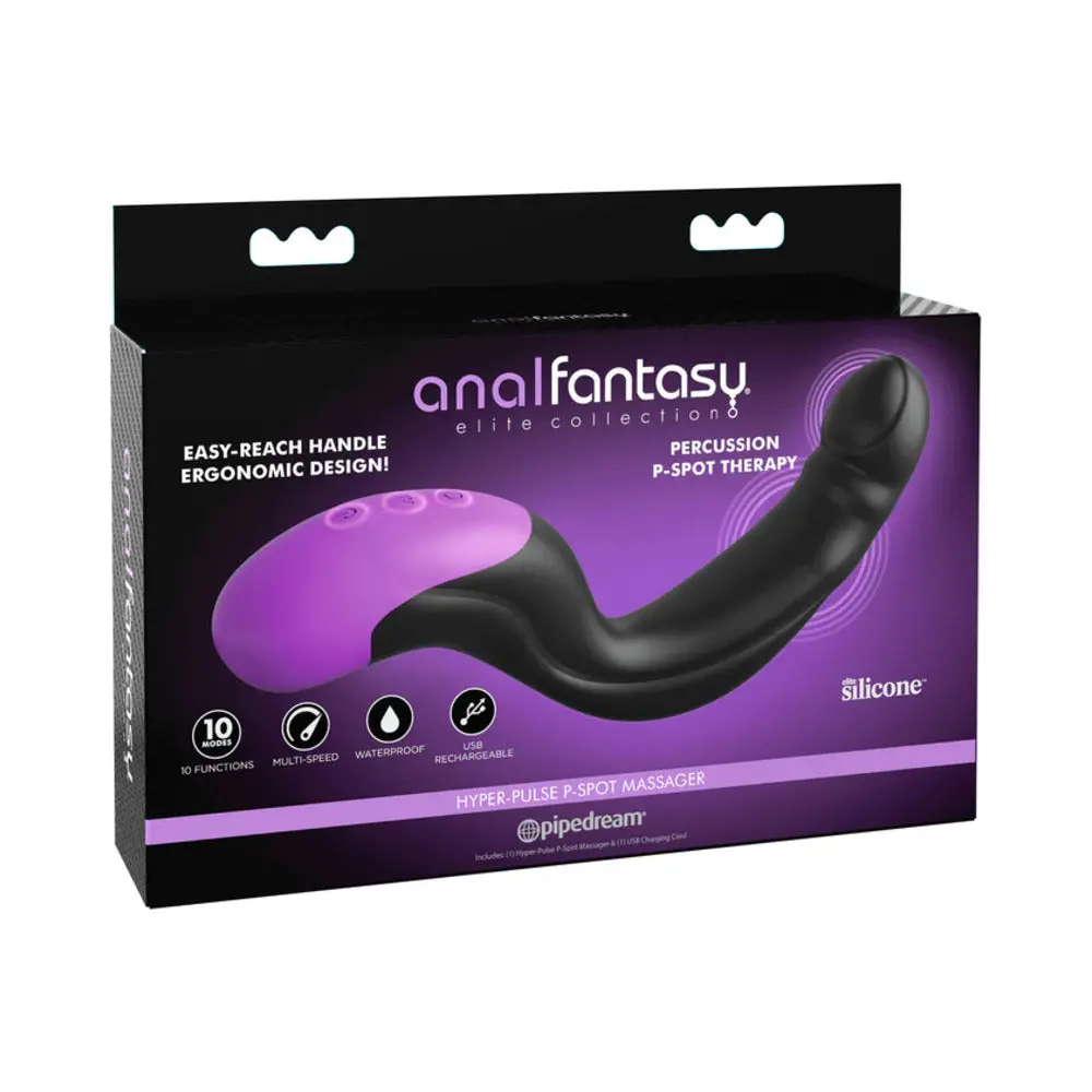 Pipedream Anal Fantasy Elite Collection Rechargeable Silicone Hyper-Pulse P-Spot Massager Black 1