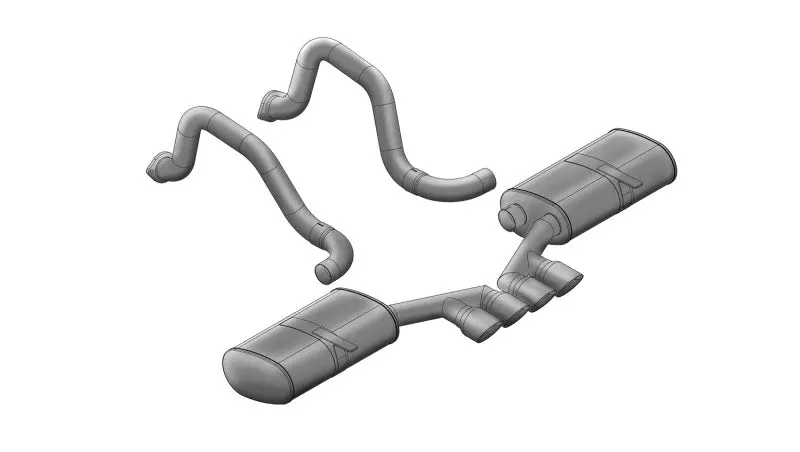 Corsa 1997-2004 Chevrolet Corvette C5 Z06 5.7L V8 Polished Sport Axle-Back Exhaust 1