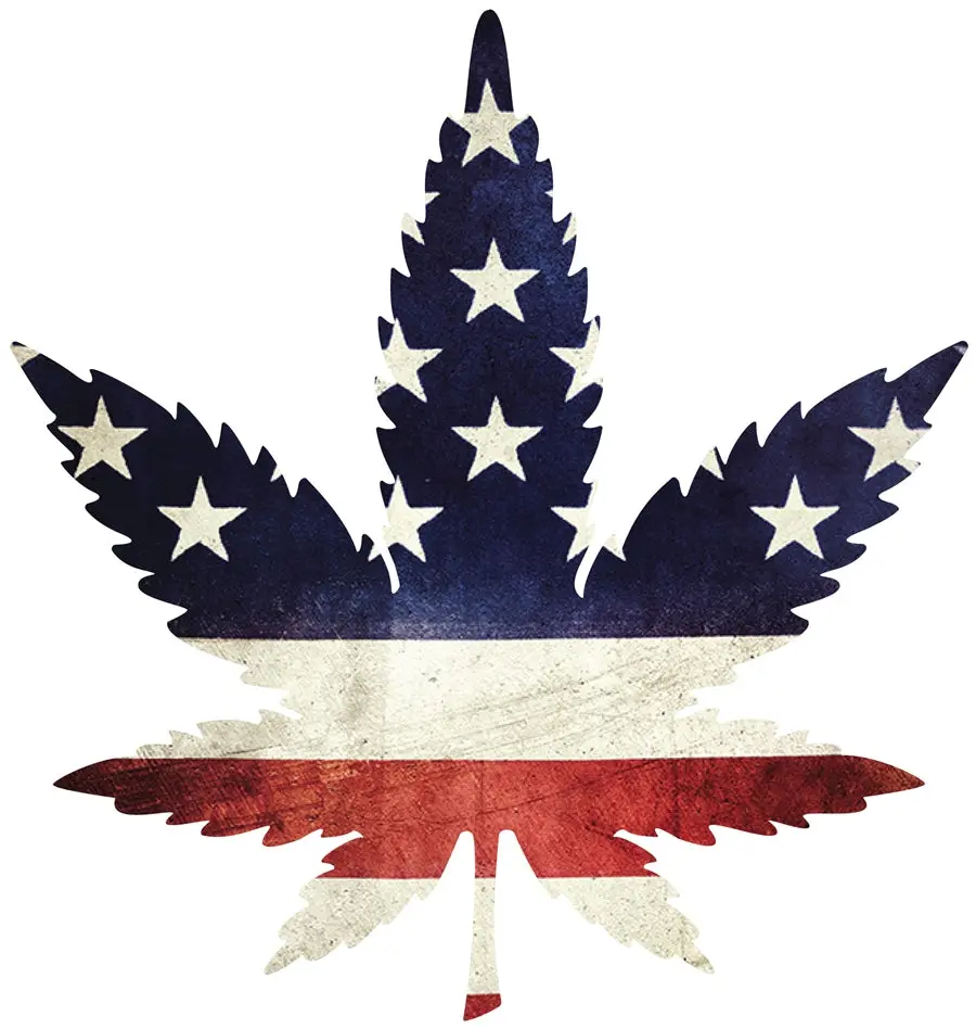 Indica Leaf Shape Puzzle:  "Stars And Stripe" 10" X 11" 69 Piece 1/4 Inch Thick Maple Wood Jigsaw Puzzle 1
