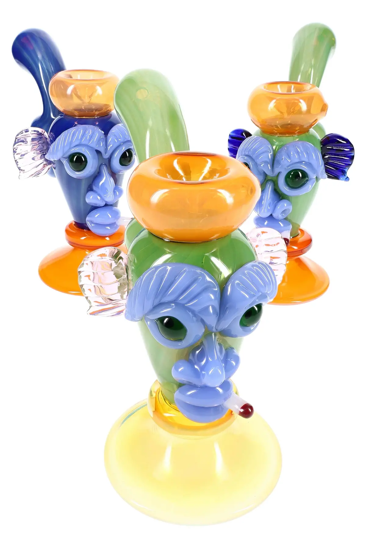 7″ Tiki Face Color-Changing Glass Bubbler 1