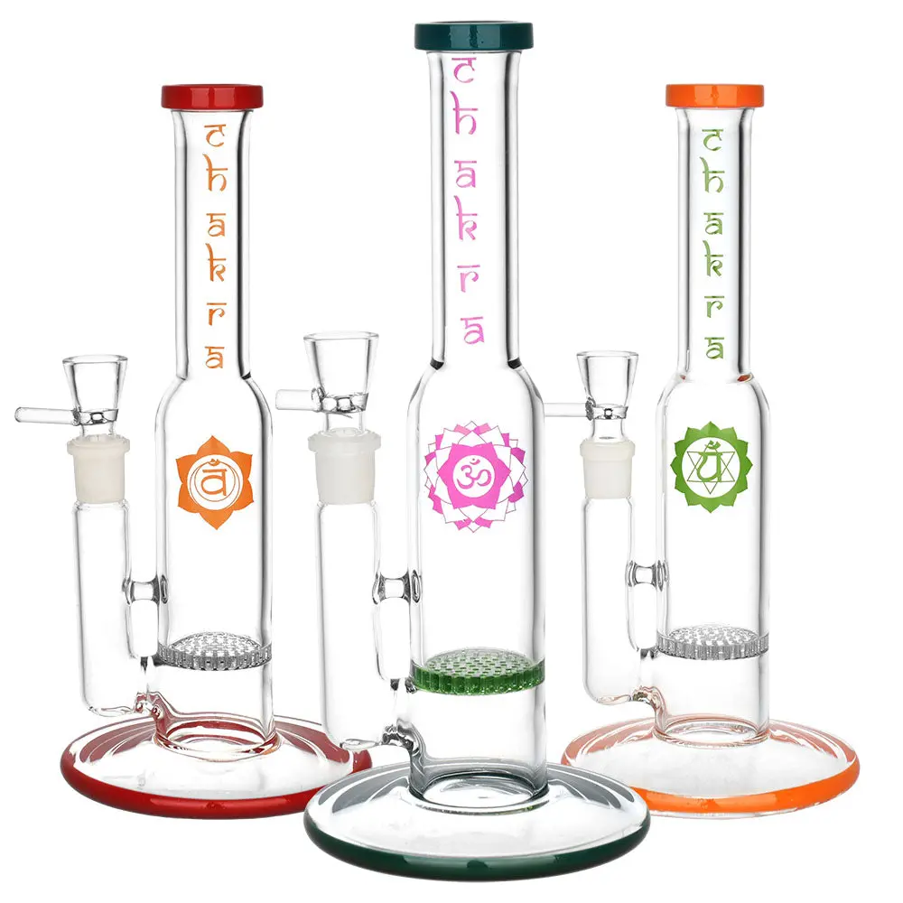 Radiant Chakra Water Pipe - 9" / 14Mm F / Colors Vary 1