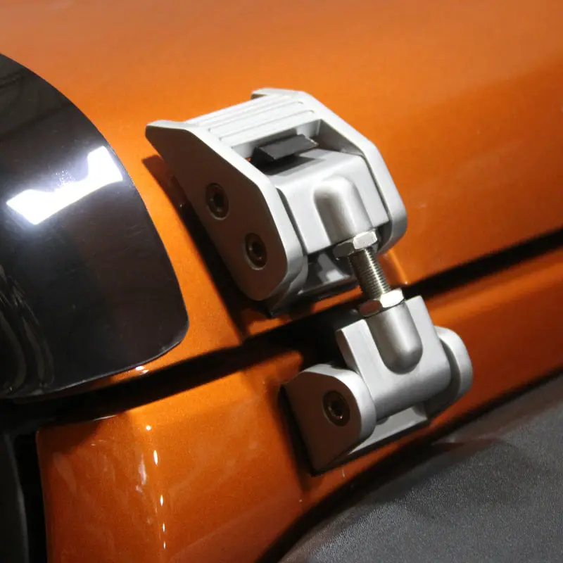 Rugged Ridge 07-18 Jeep Wrangler Jk Silver Hood Catch Kit 1
