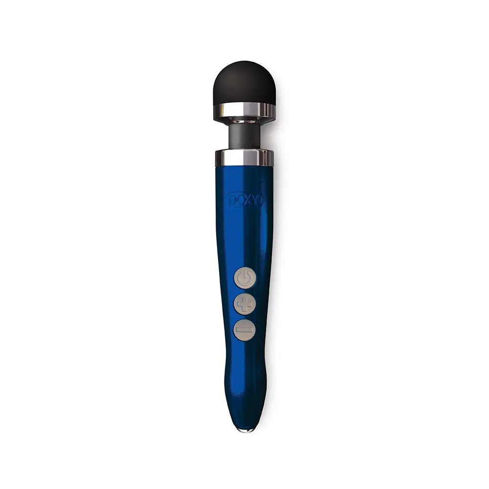 Doxy Die Cast 3R Rechargeable Compact Wand Vibrator Blue Flame 1