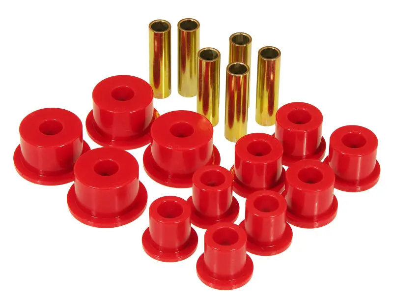 Prothane 74-91 Jeep Cherokee Front Spring & Shackle Bushings (W/ 2In Od Main Eye) - Red 1