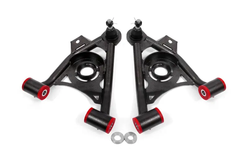 Bmr 79-93 Fox Mustang Non-Adj Lower A-Arms Standard Ball Joint Spring Pocket - Black Hammertone 1
