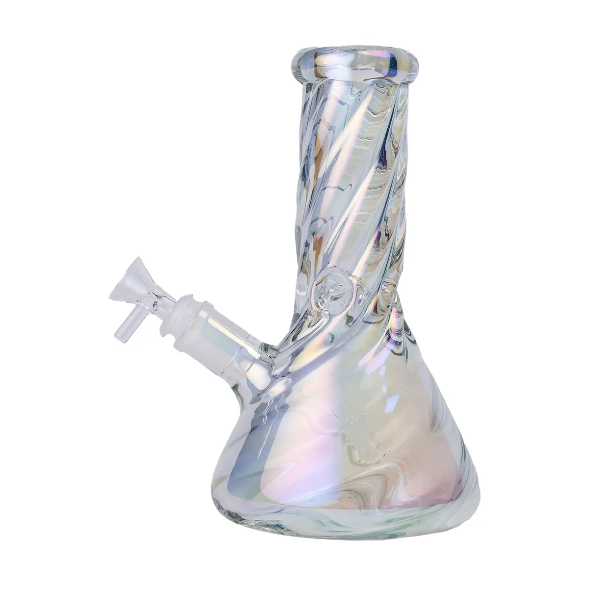 Human Grade Twisted Iridescent Beaker Water Pipe 2