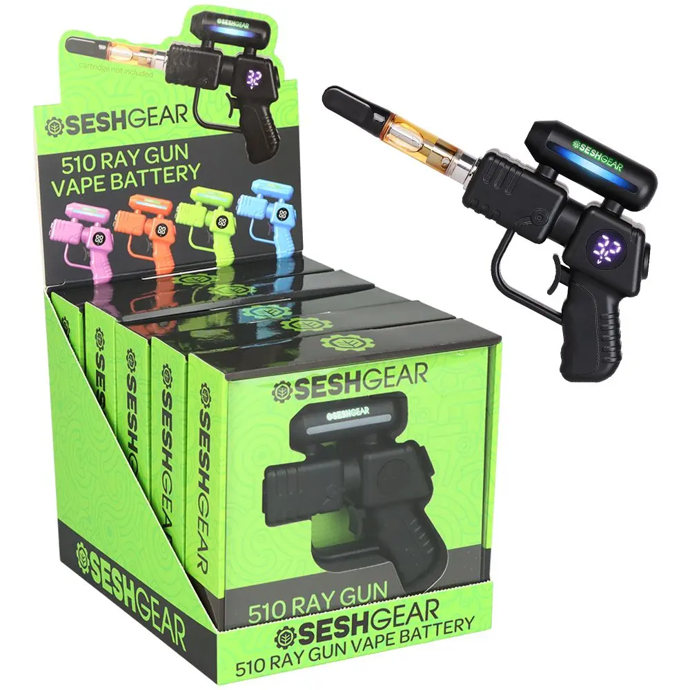 5Ct Display - Seshgear 510 Ray Gun Variable Voltage Vaporizer - 500Mah / Assorted Colors 1