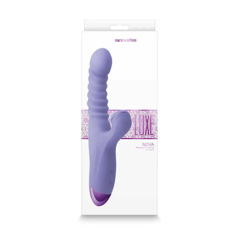 Luxe Nova Rechargeable Thrusting & Throbbing Stimulator Purple 1