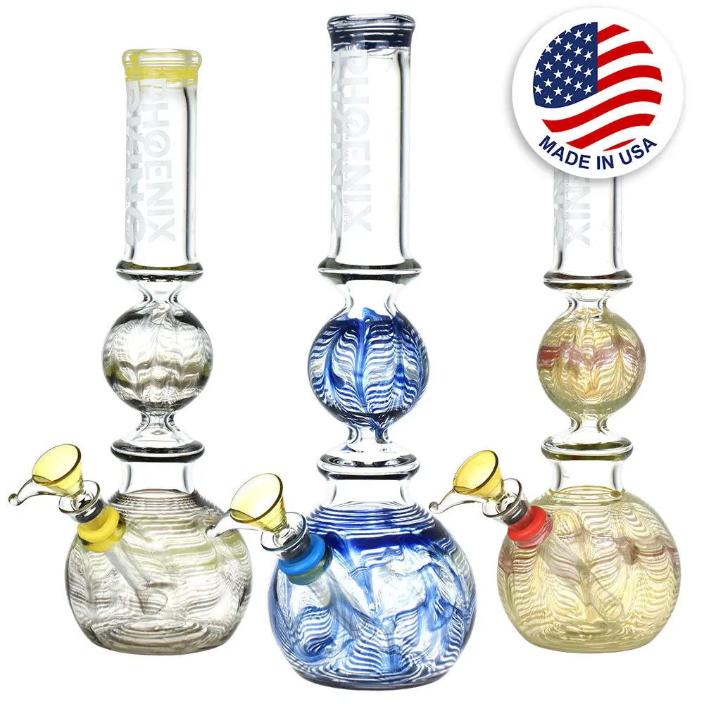 Phoenix Rising Bubble Ball Water Pipe - 10.75"/Colors Vary 1