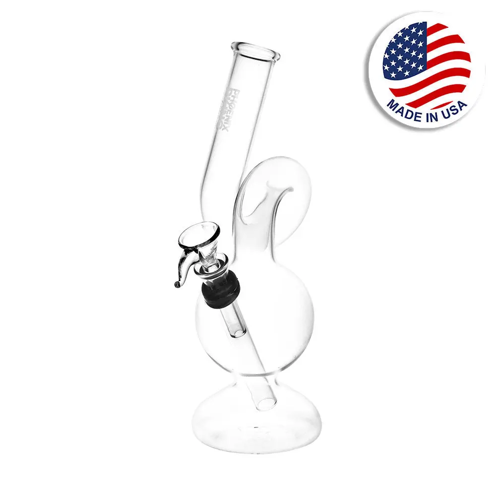 Phoenix Rising Upside Down Twisted Bubble Water Pipe - 8" / Clear 1