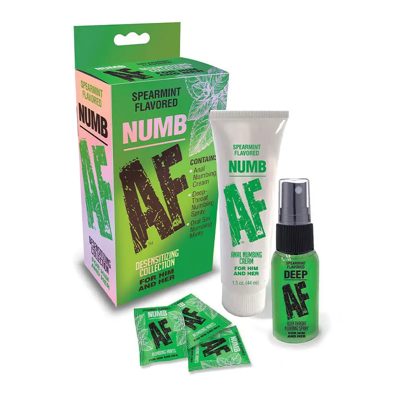 Numb Af Spearmint Flavored Desensitizing Collection Cream, Spray & Mints 1