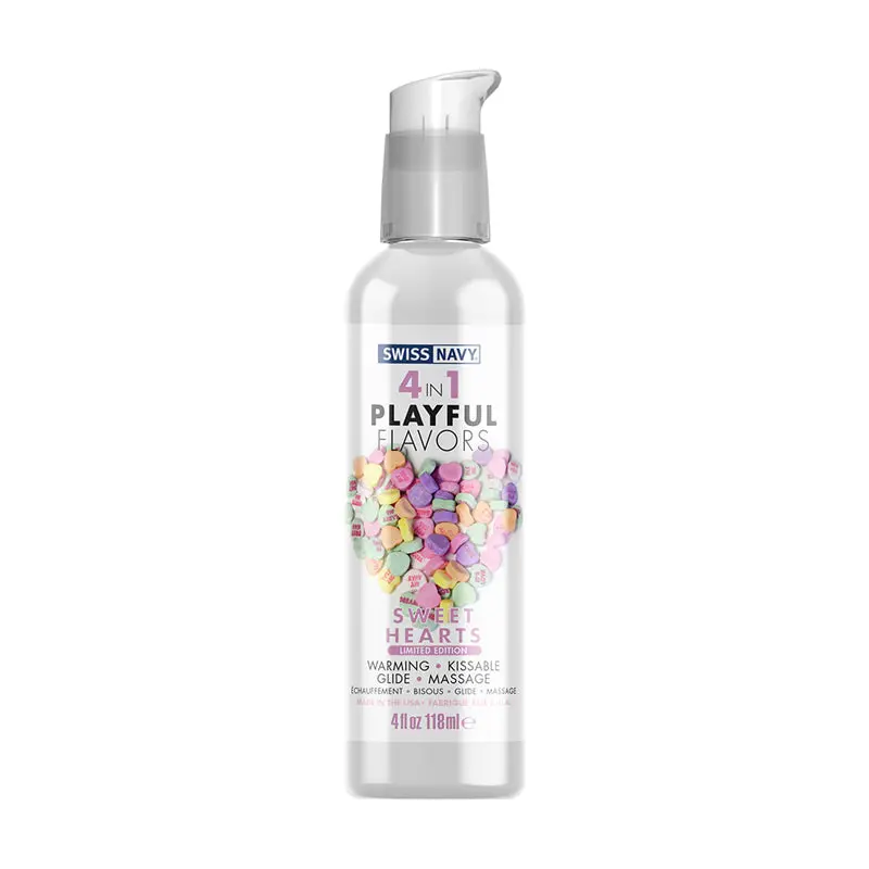 Swiss Navy 4 In 1 Playful Flavors Limited Edition Sweet Hearts 4 Oz. 1