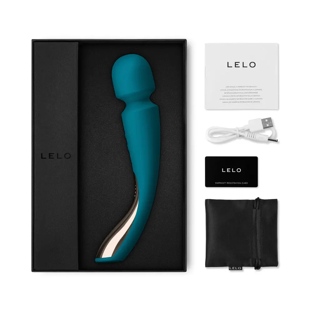 Lelo Smart Wand 2 Medium Rechargeable Wand Vibrator Ocean Blue 1