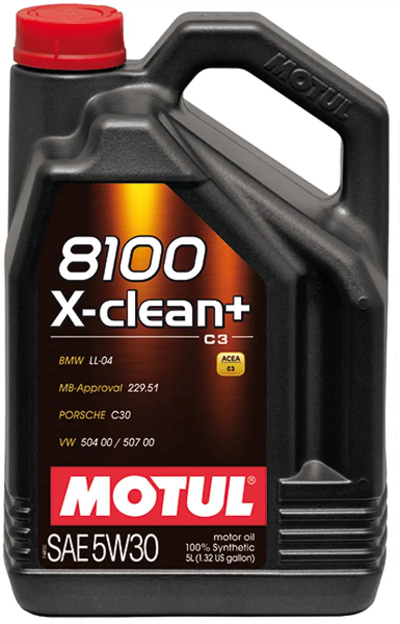 Motul 5L Synthetic Engine Oil 8100 5W30 X-Clean Plus 1