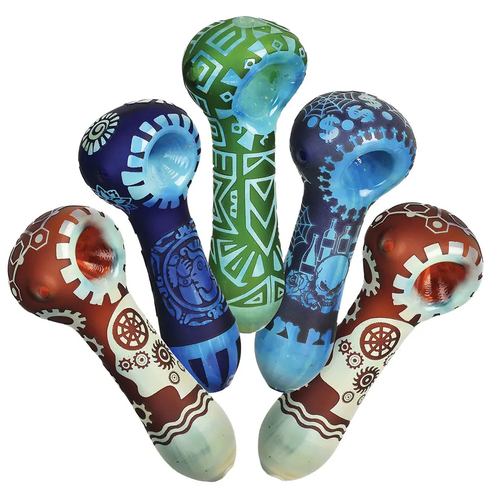 Geometric Culture Spoon Pipe - 4" / 5Pcs 1
