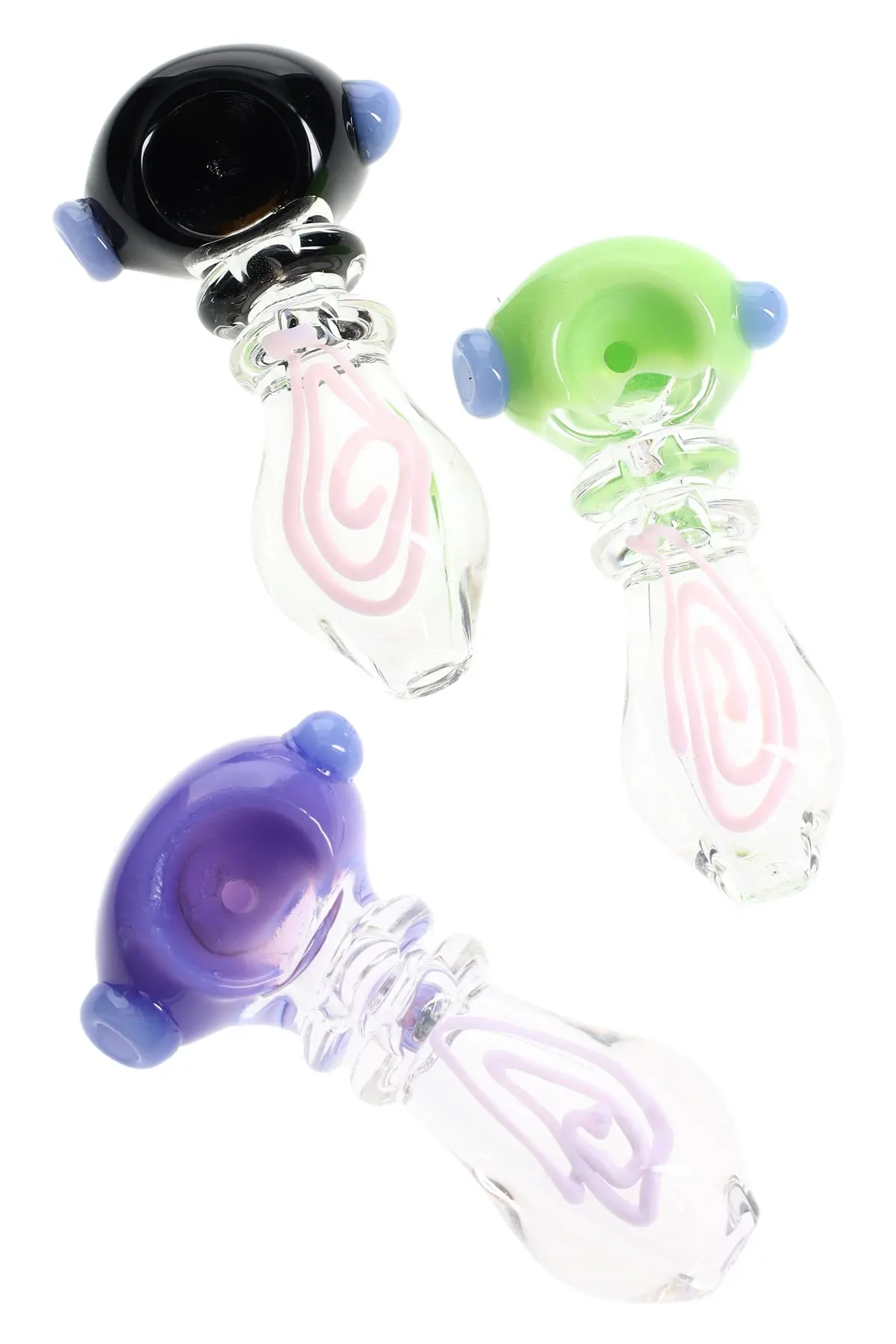 Clear Glass Spoon Pipe “Ring Pop Mini” – 3½″ – Assorted Colors 1