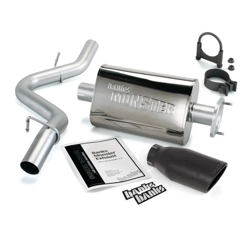 Banks Power 04-06 Jeep 4.0L Wrangler Unlimited Monster Exhaust Sys - Ss Single Exhaust W/ Black Tip 1