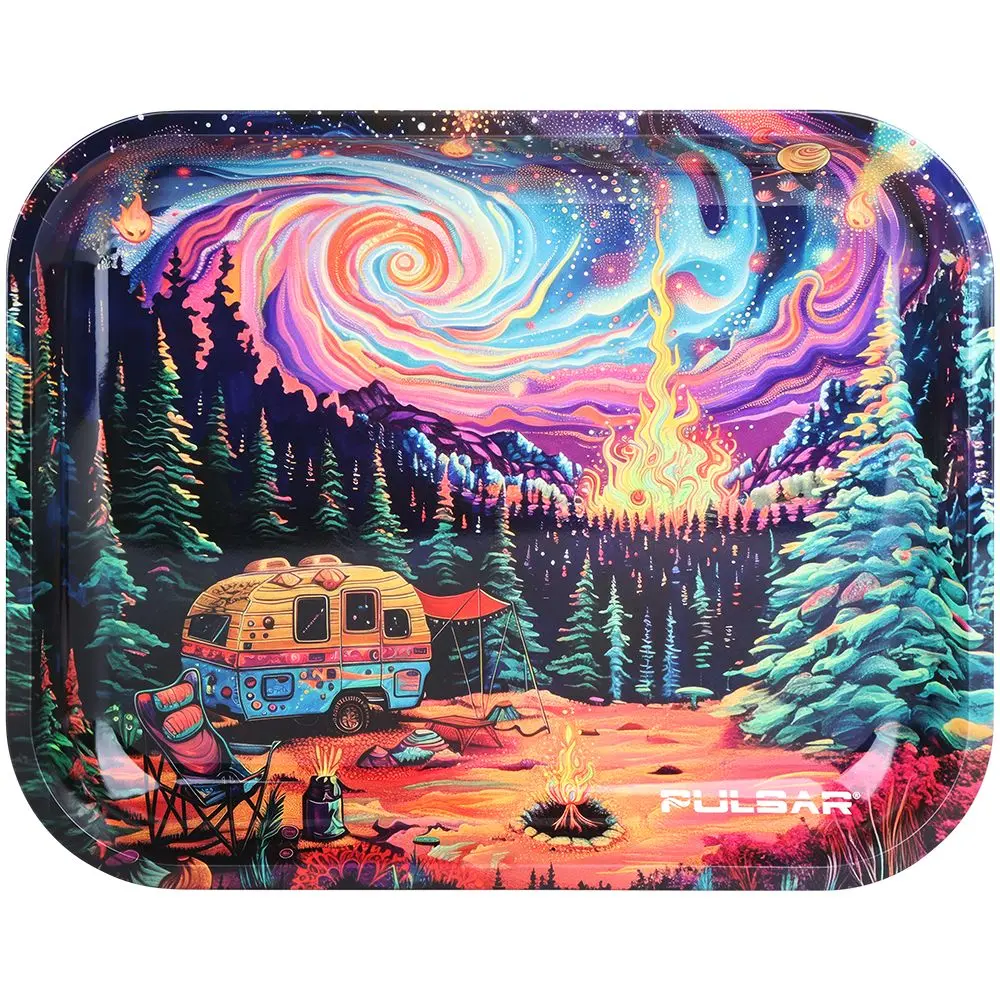 Pulsar Design Series Large Metal Rolling Tray - Starry Starry Camp / 13"X11" 1