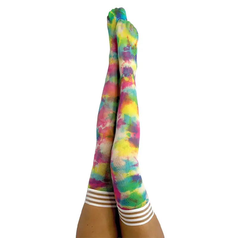 Kixies Gilly Rainbow Tie-Dye Thigh-High Size A 1