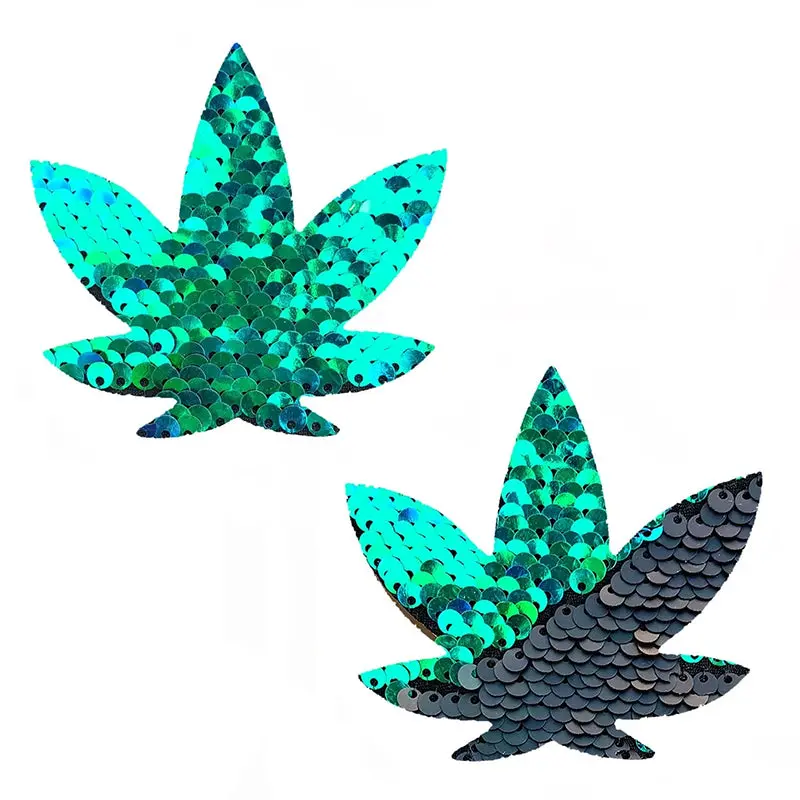 Neva Nude Pasty Pot Leaf Sequin Green To Black 1