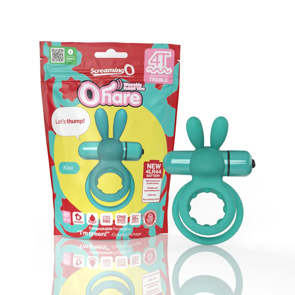 Screaming O 4T Ohare Vibrating Rabbit Double Cockring Kiwi 1