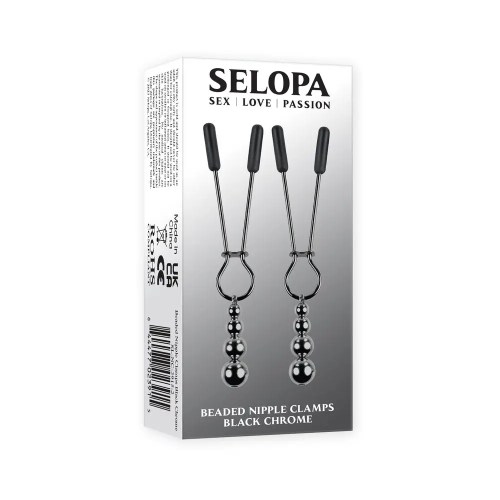 Selopa Beaded Nipple Clamps Stainless Steel Black Chrome 1